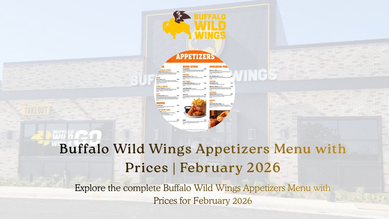 Buffalo Wild Wings Appetizers Menu with Prices February 2026