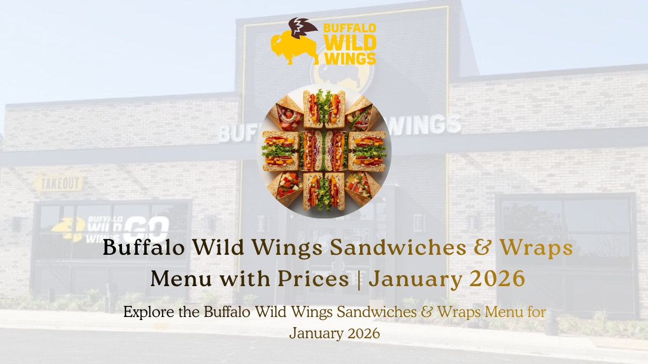 Buffalo Wild Wings Sandwiches & Wraps Menu January 2026