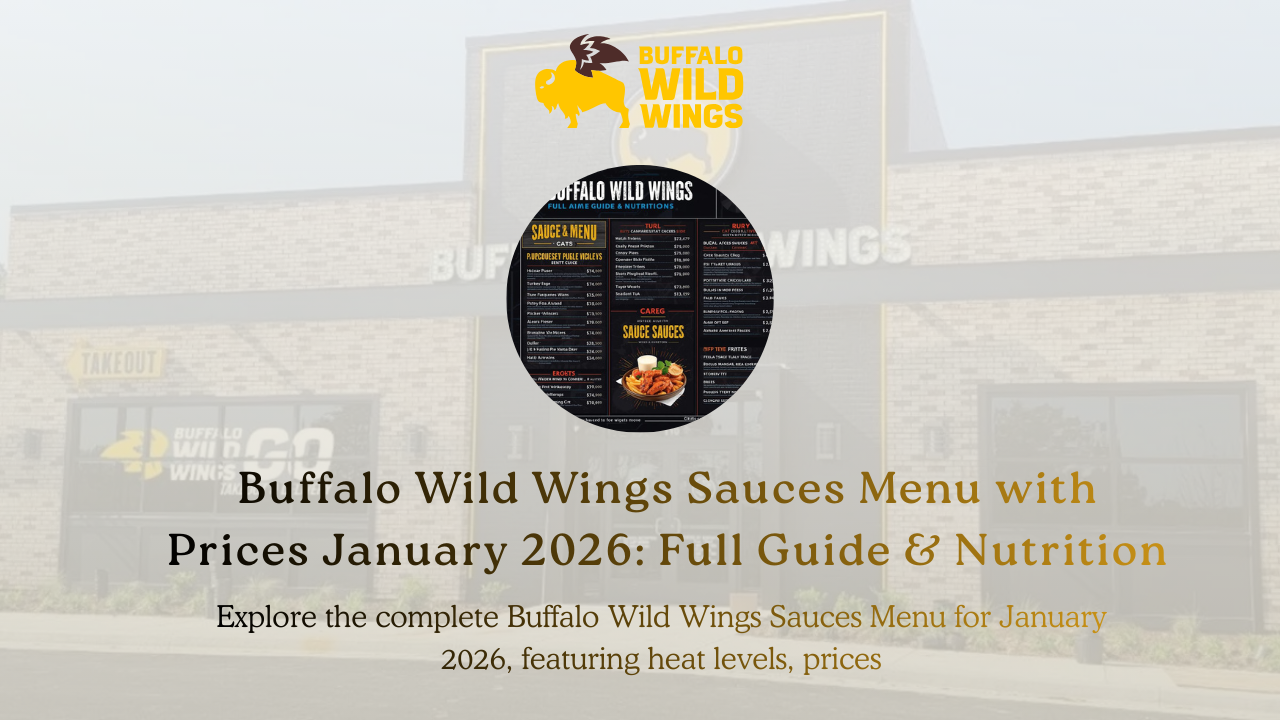 Buffalo Wild Wings Sauces Menu January 2026