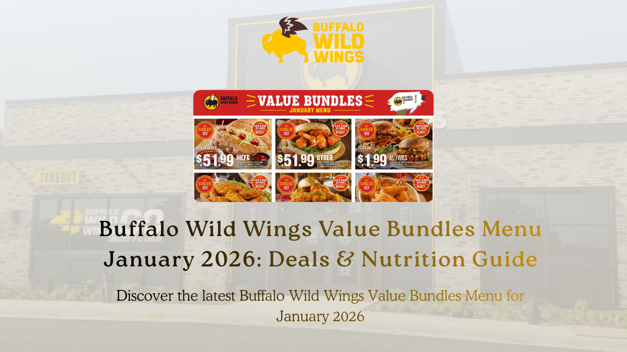 Buffalo Wild Wings Value Bundles Menu January 2026