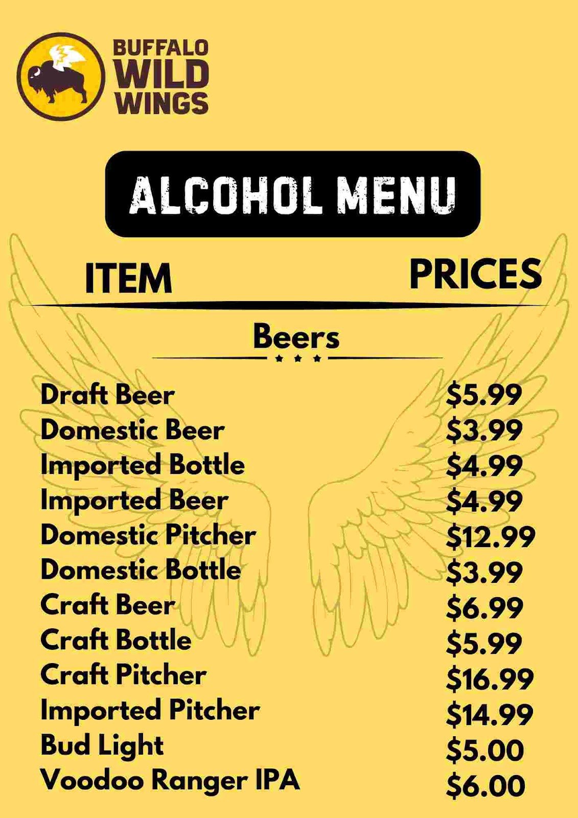 Buffalo Wild Wings Beer Menu | February 2026