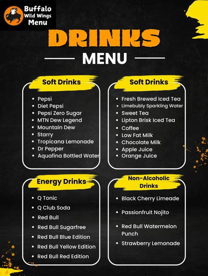 Buffalo Wild Wings Drinks Menu